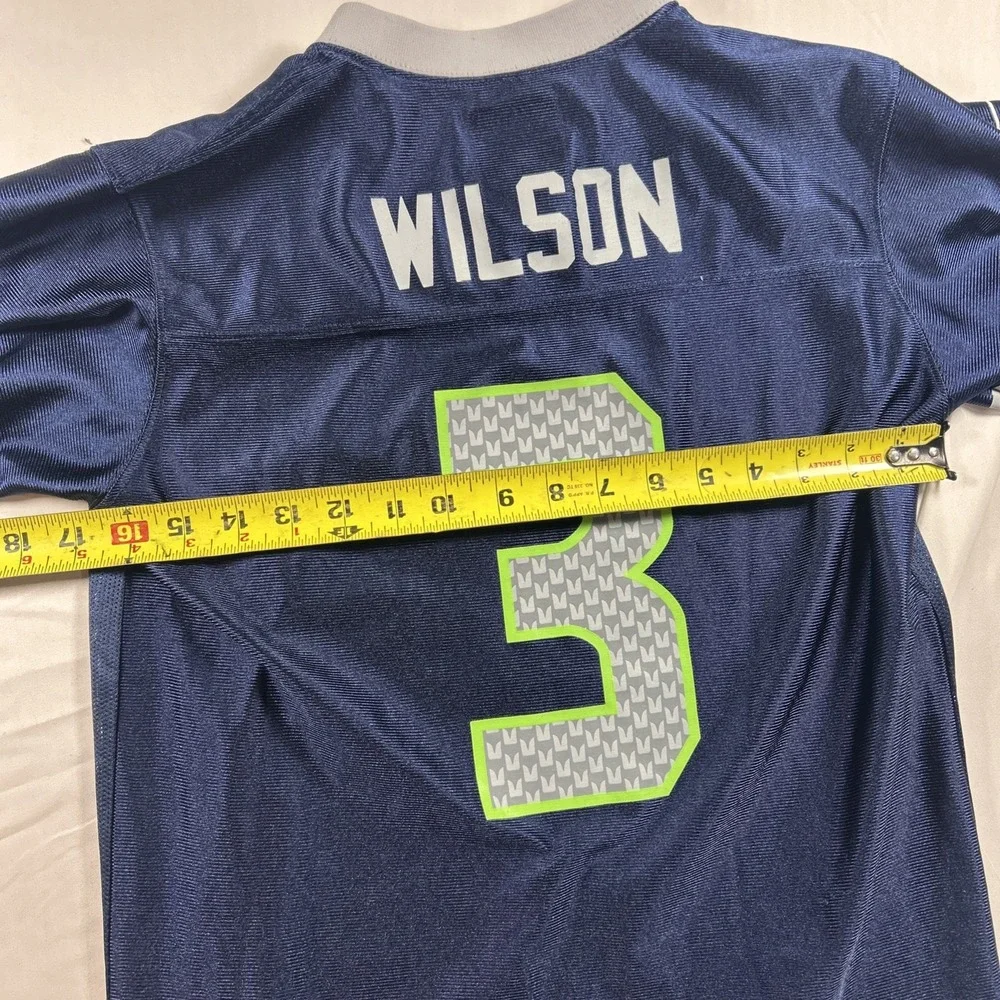 Nike NFL Seattle Seahawks Russell Wilson Jersey Youth Large L Blue Football